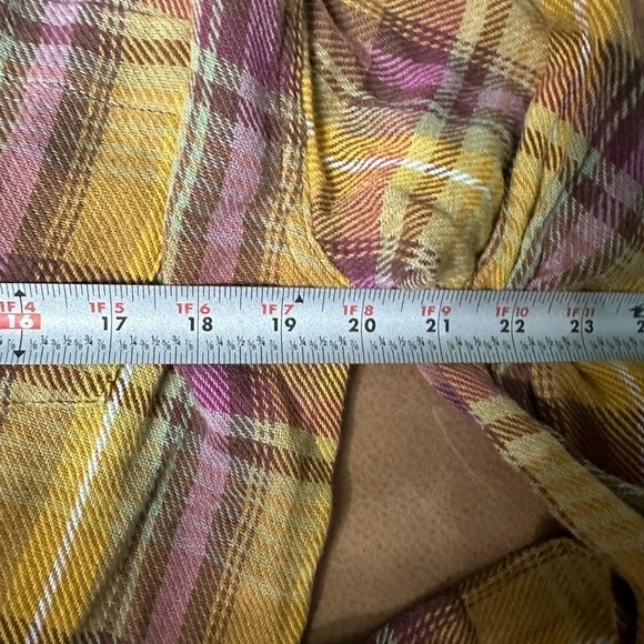 Men's Yellow and Purple Plaid Casual Button Down Shirt - Picture 6 of 11